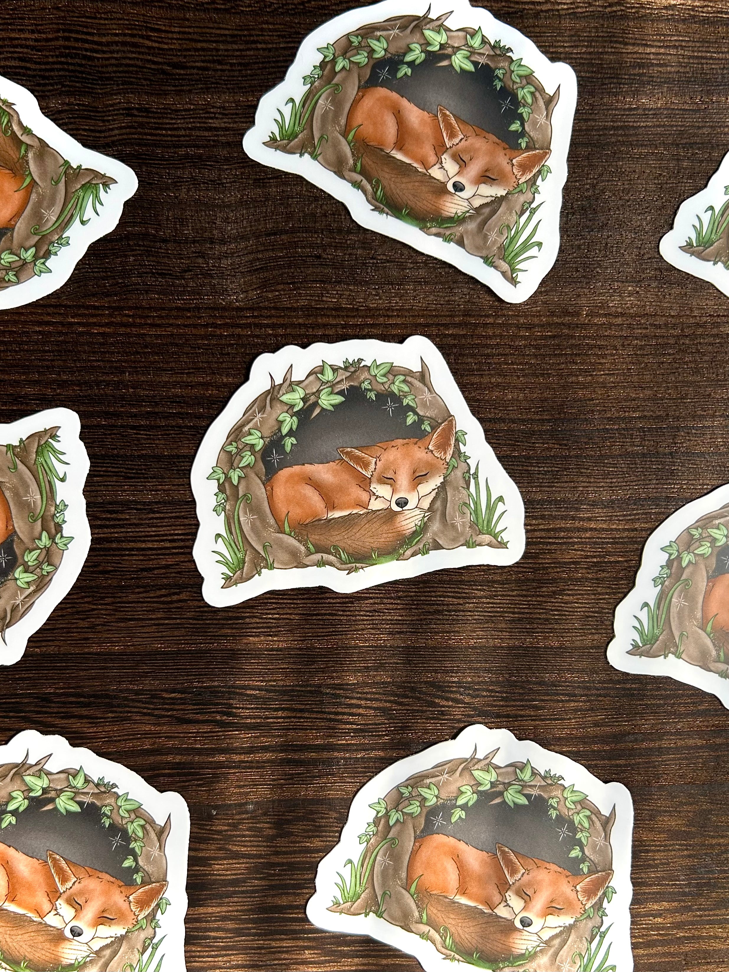 Sleepy Fox Vinyl Sticker