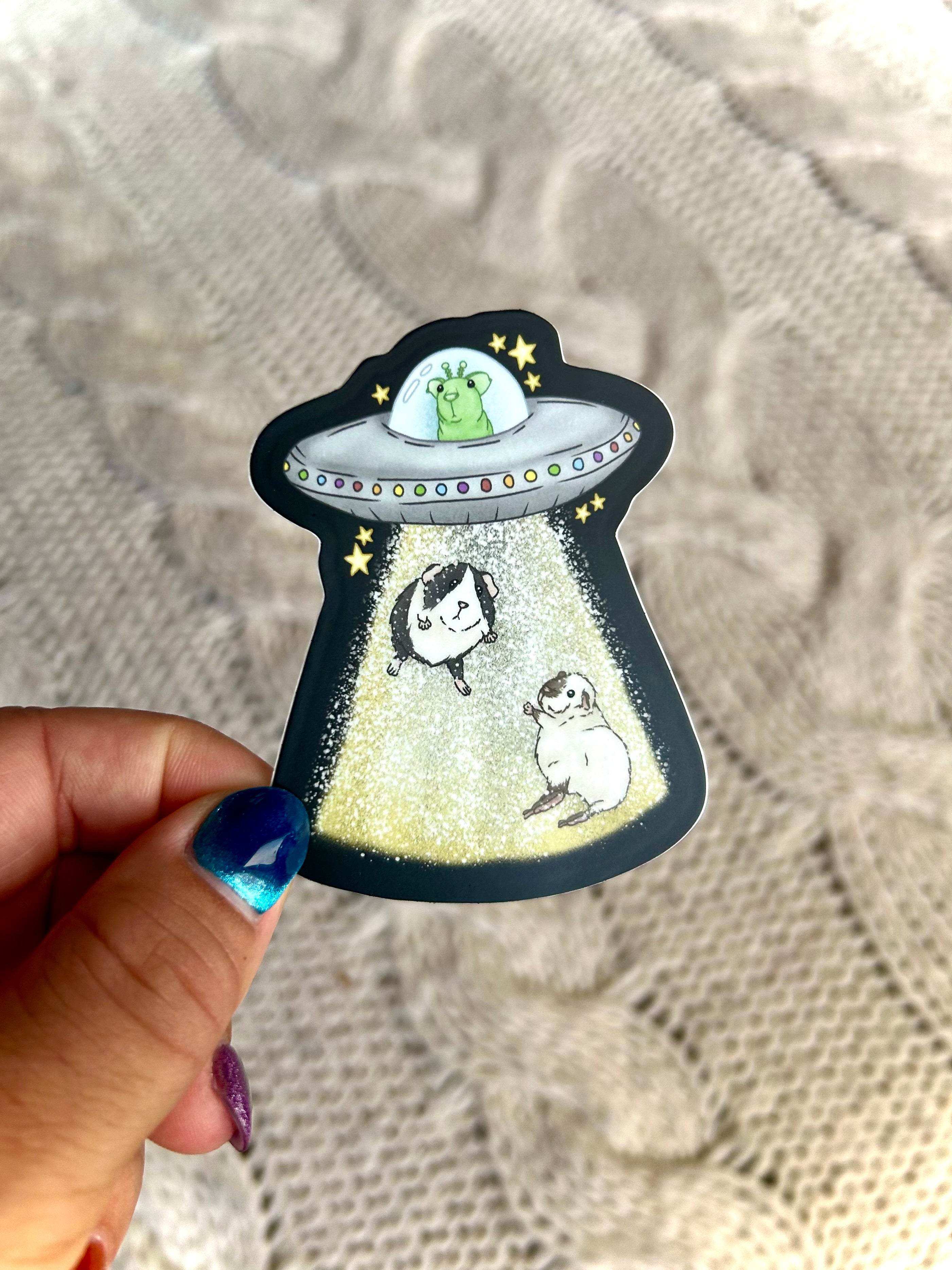 UFO Guinea Pig Sticker