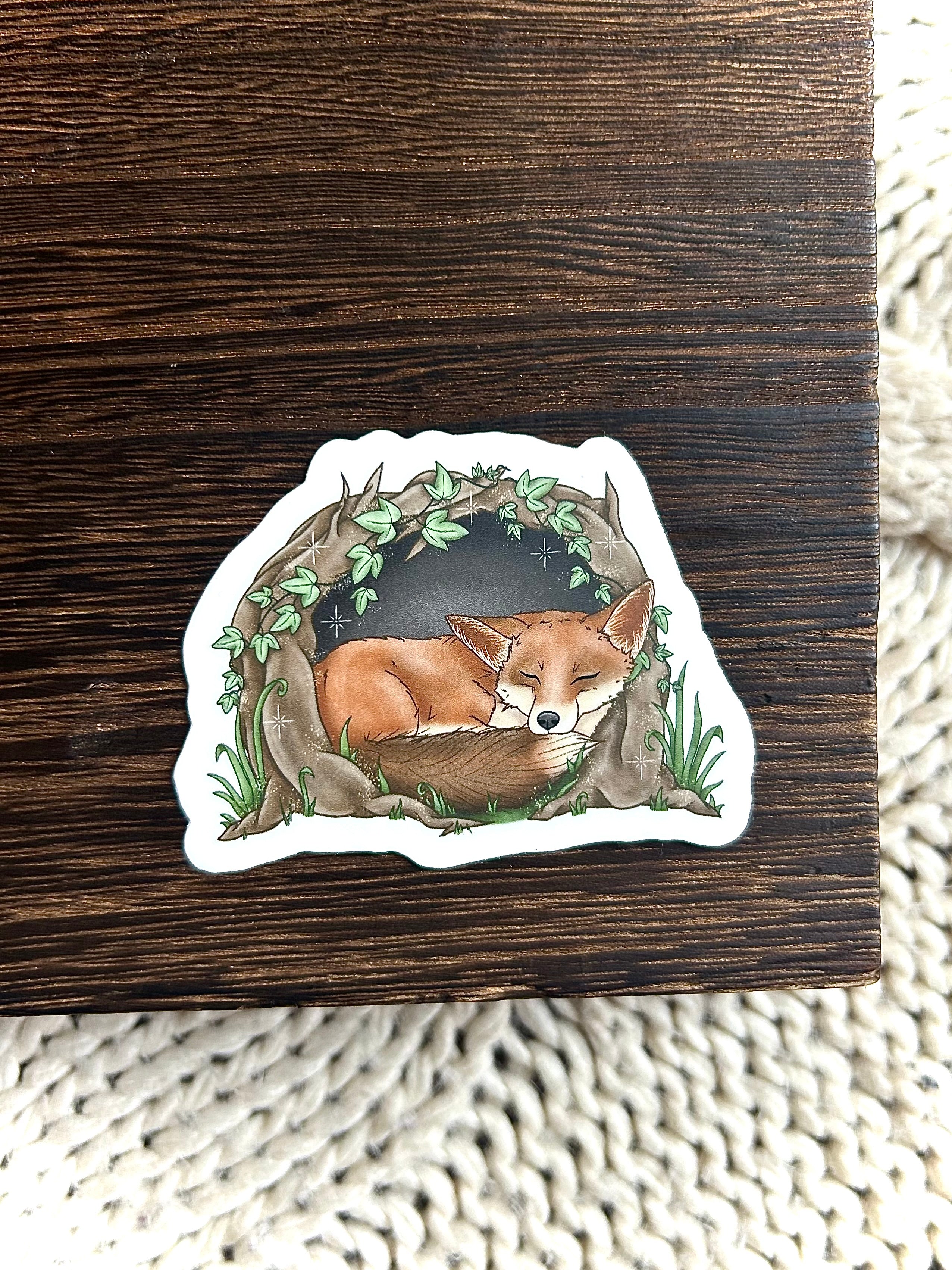 Sleepy Fox Vinyl Sticker