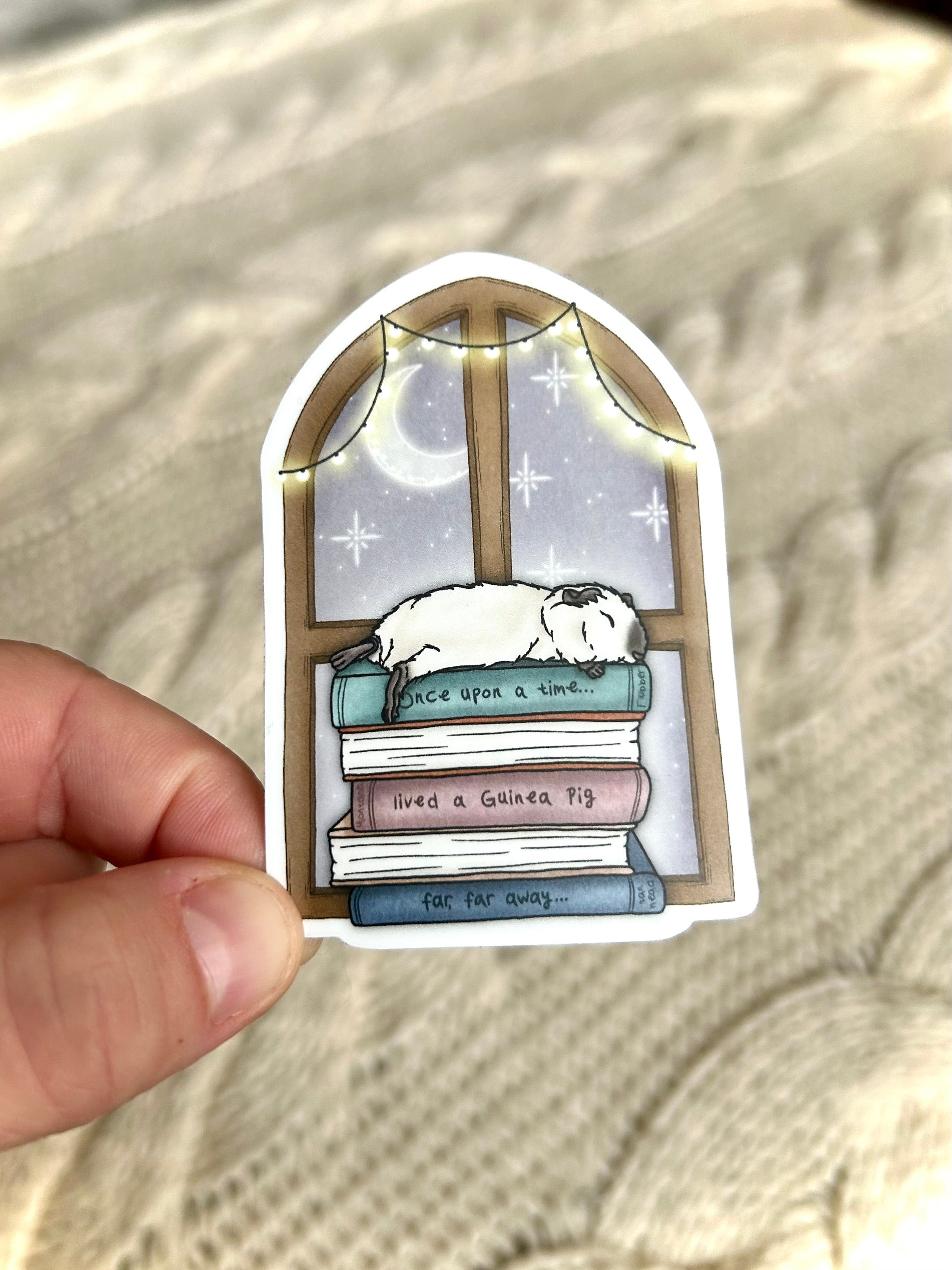 Guinea Pig Book Lovers Sticker