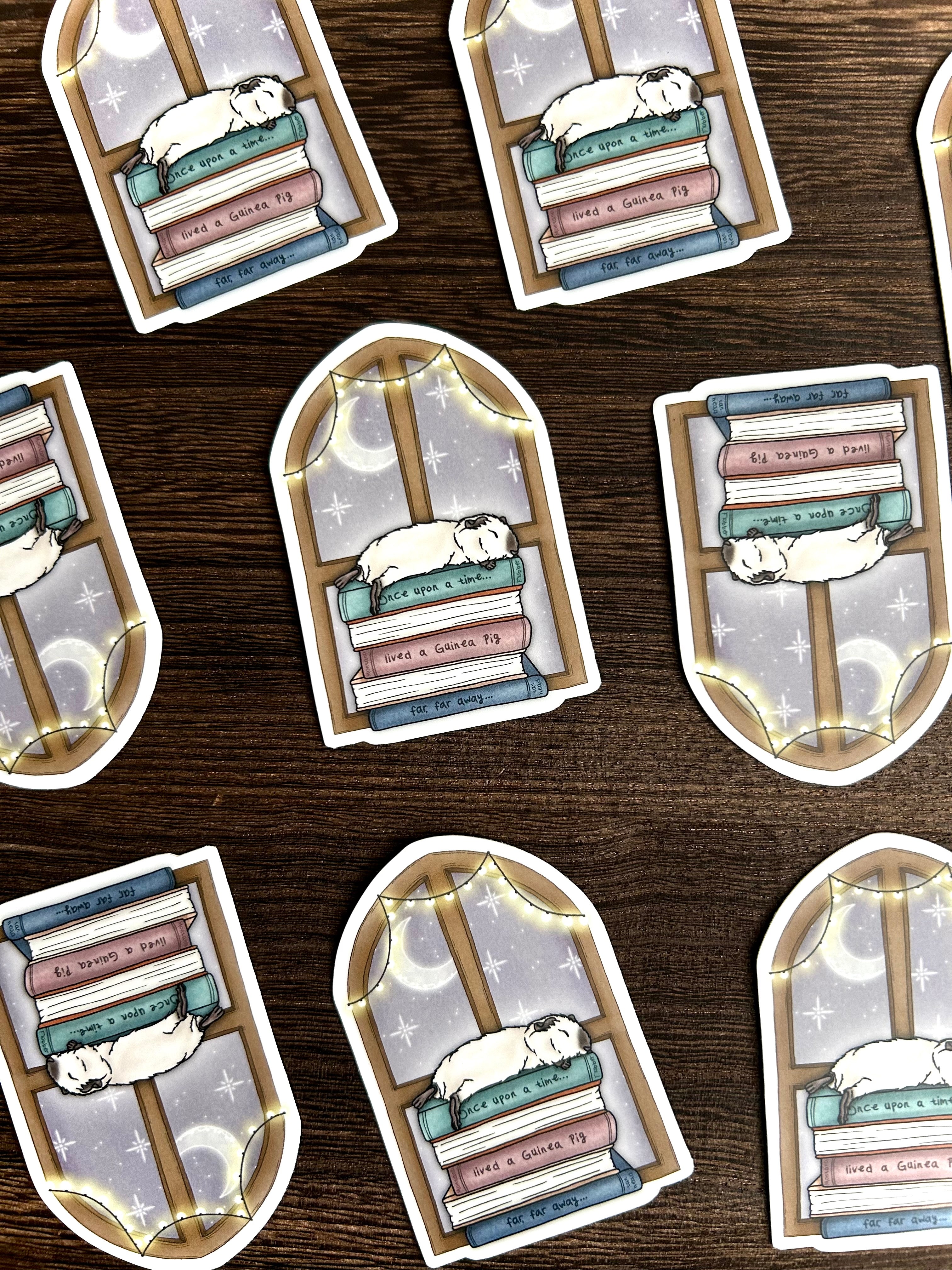 Guinea Pig Book Lovers Sticker