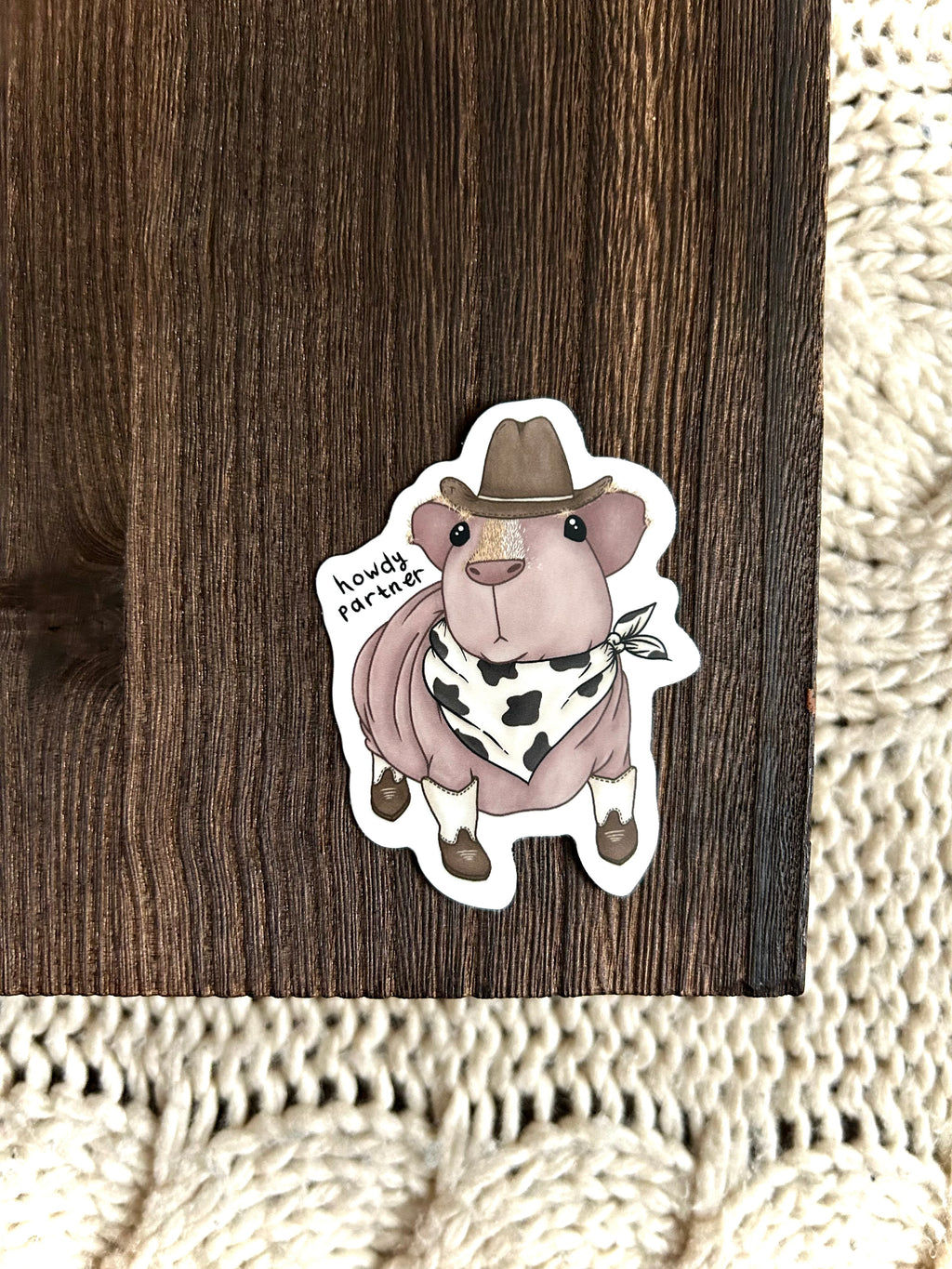 Howdy Partner - Skinny Pig Sticker