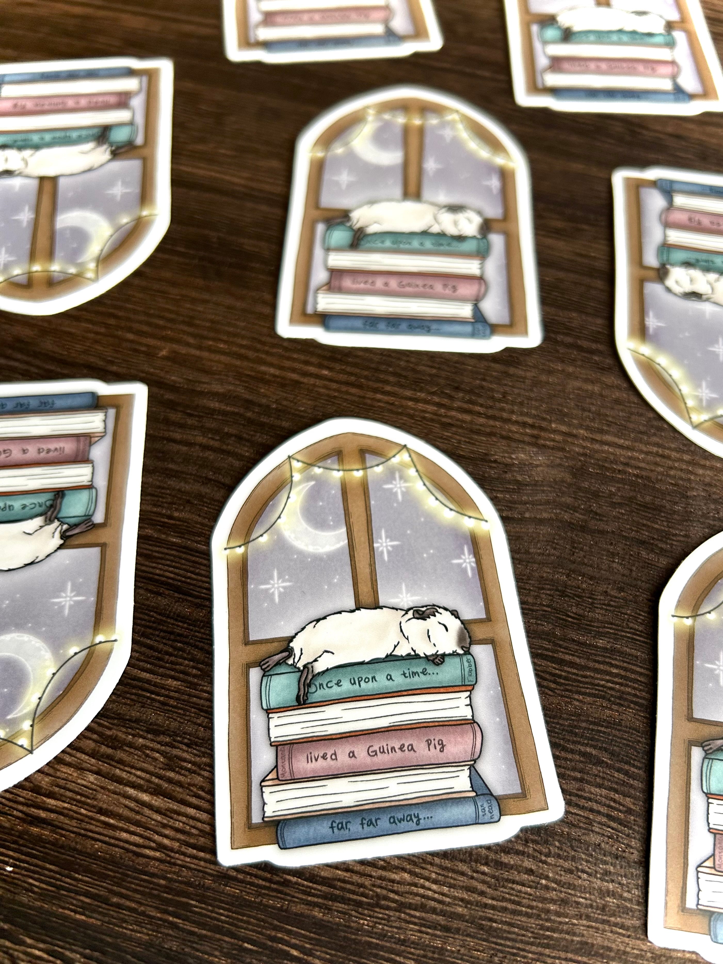 Guinea Pig Book Lovers Sticker