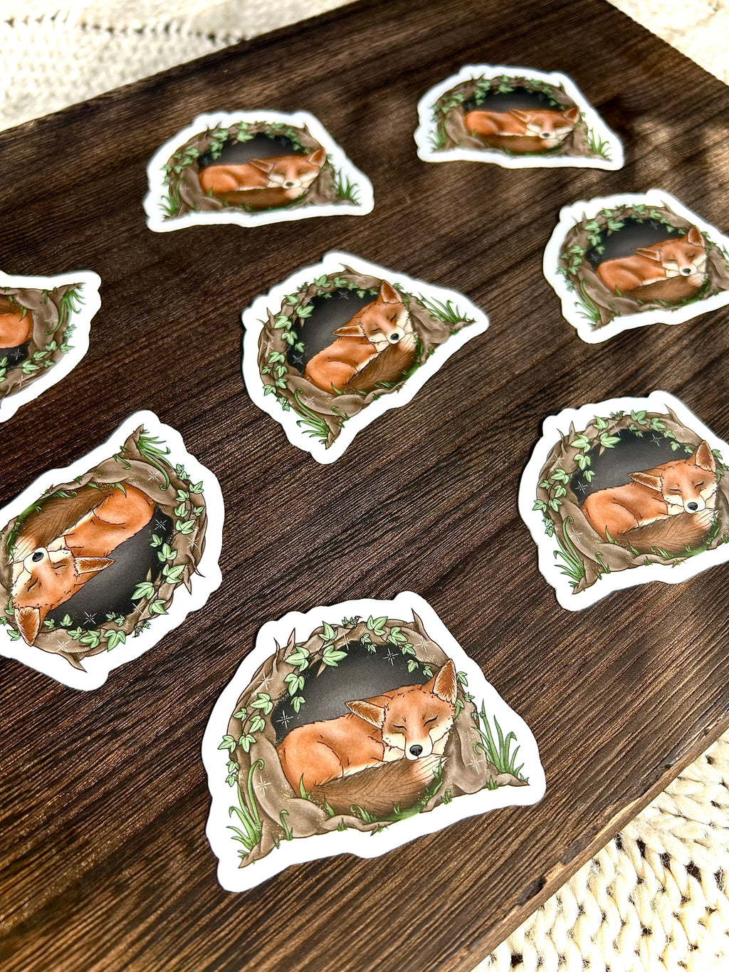 Sleepy Fox Vinyl Sticker