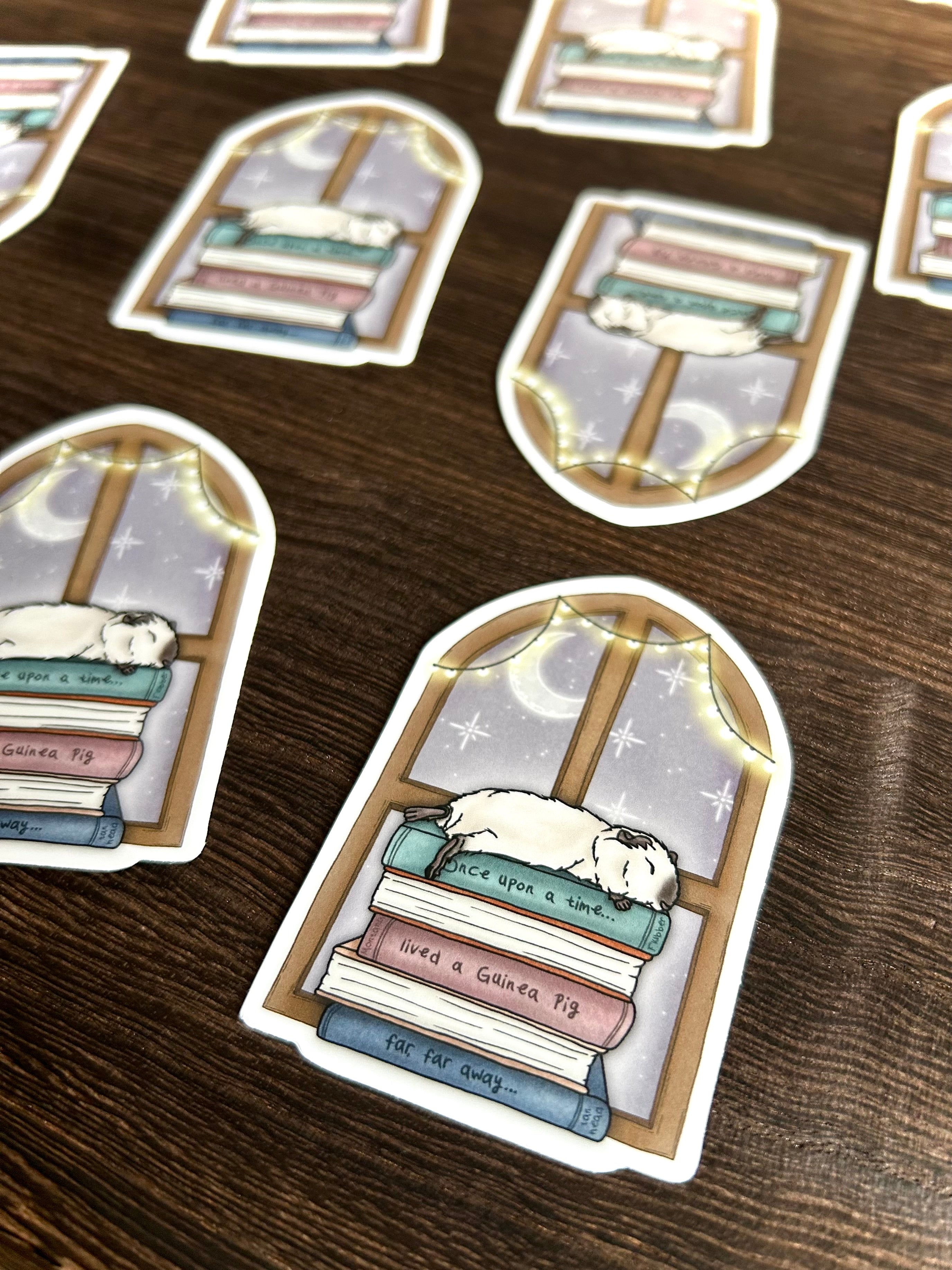 Guinea Pig Book Lovers Sticker